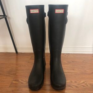 Hunter Rain Boots in Matte Black